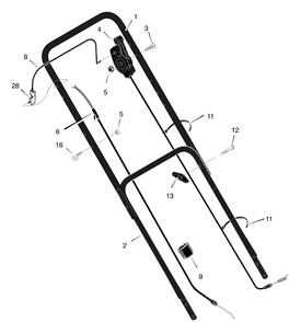 Handle Assembly Diagram and Parts List for 22617X92B 2001 Briggs and Stratton Lawn Mower